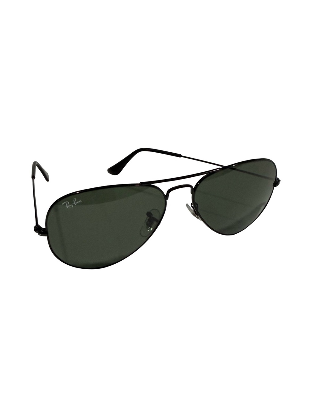 Ray-Ban Black Frame Sunglasses with Green Lenses